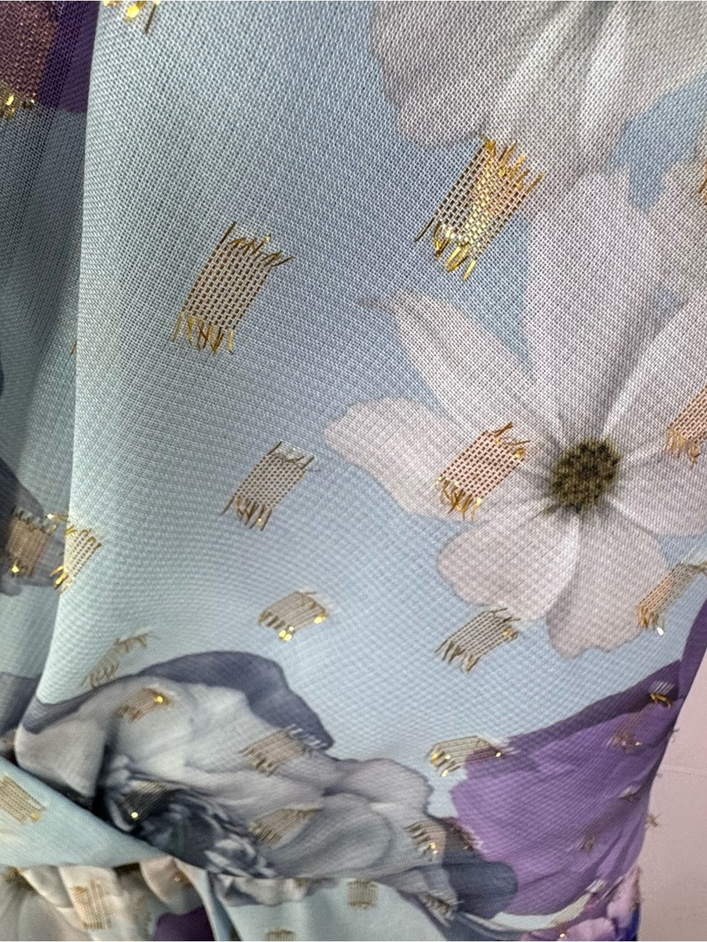 Jessica Howard 10P Floral High Low Maxi Dress Pockets Blue Purple Wedding Guest - Picture 5 of 8